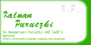 kalman puruczki business card